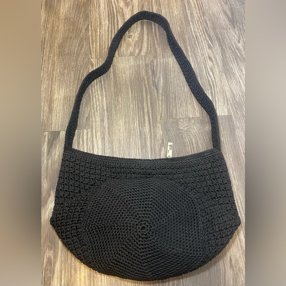The Sak Black Crochet Shoulder Bag - Picture 1 of 9